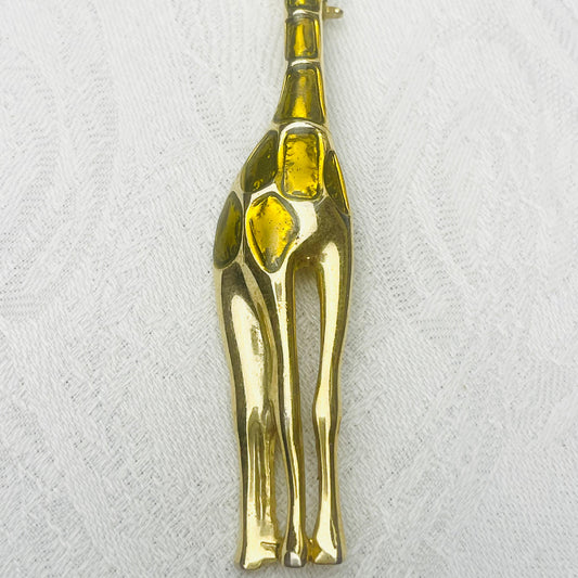 Vintage Two Toned Gold Giraffe Brooch Large 3 Inch Liz Claiborne Unsigned