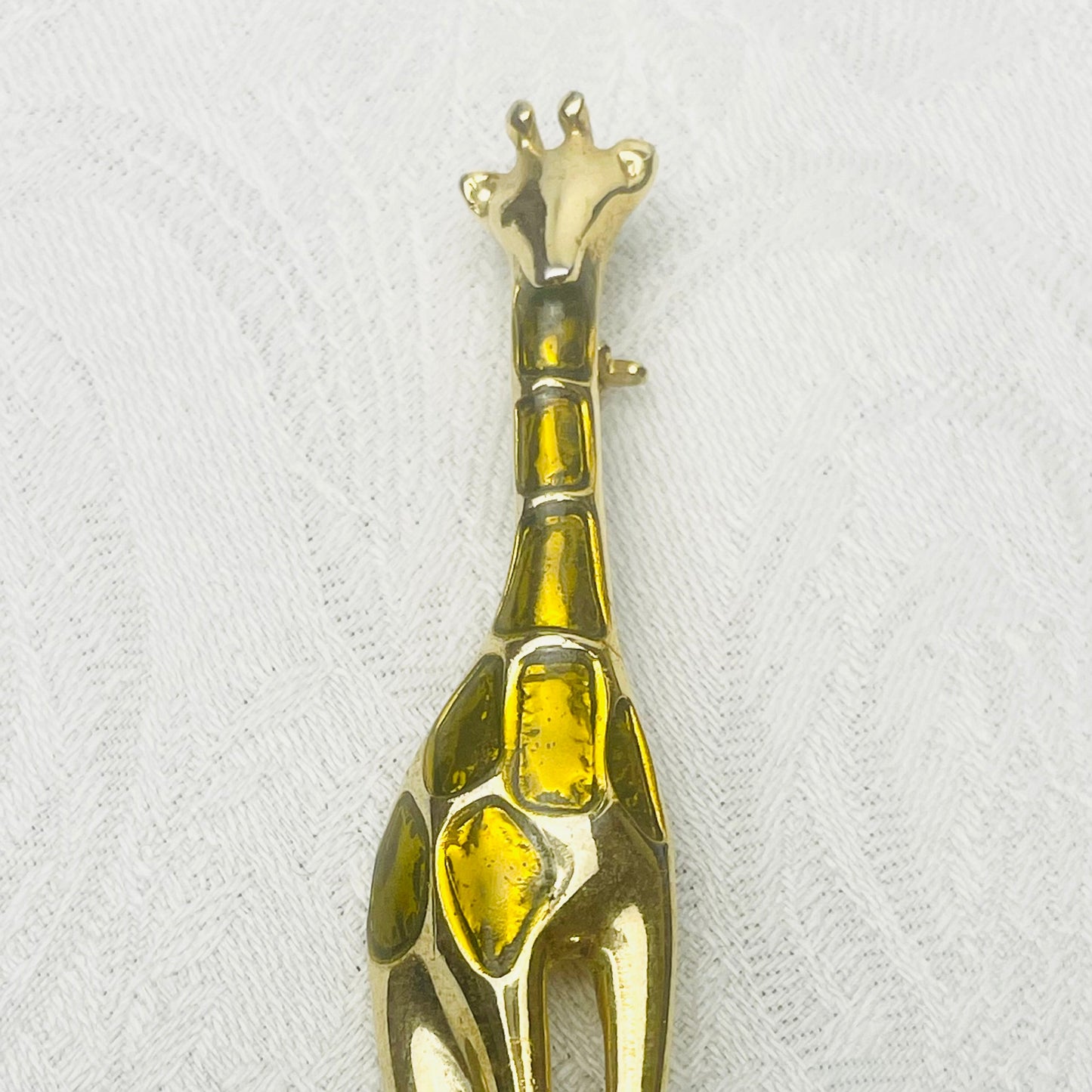 Vintage Two Toned Gold Giraffe Brooch Large 3 Inch Liz Claiborne Unsigned