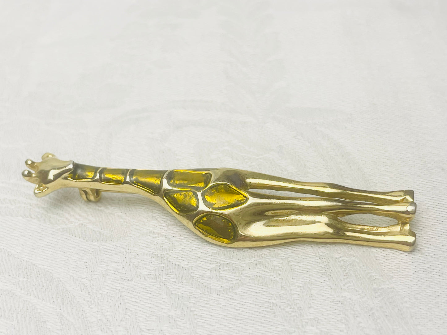 Vintage Two Toned Gold Giraffe Brooch Large 3 Inch Liz Claiborne Unsigned