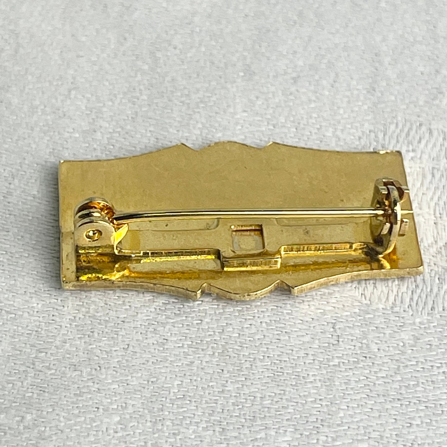 Vintage Gold Tone Enameled Brooch Dainty Elegant