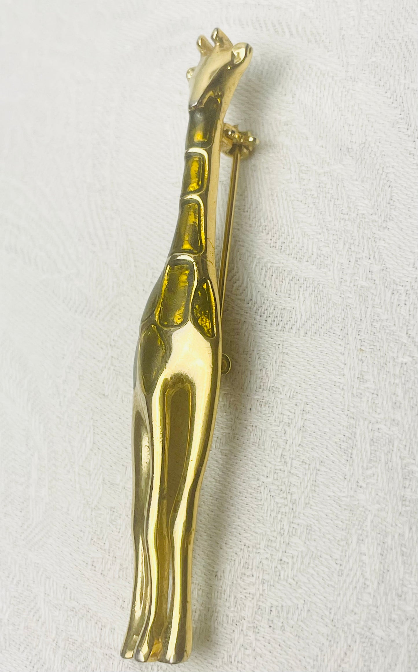 Vintage Two Toned Gold Giraffe Brooch Large 3 Inch Liz Claiborne Unsigned