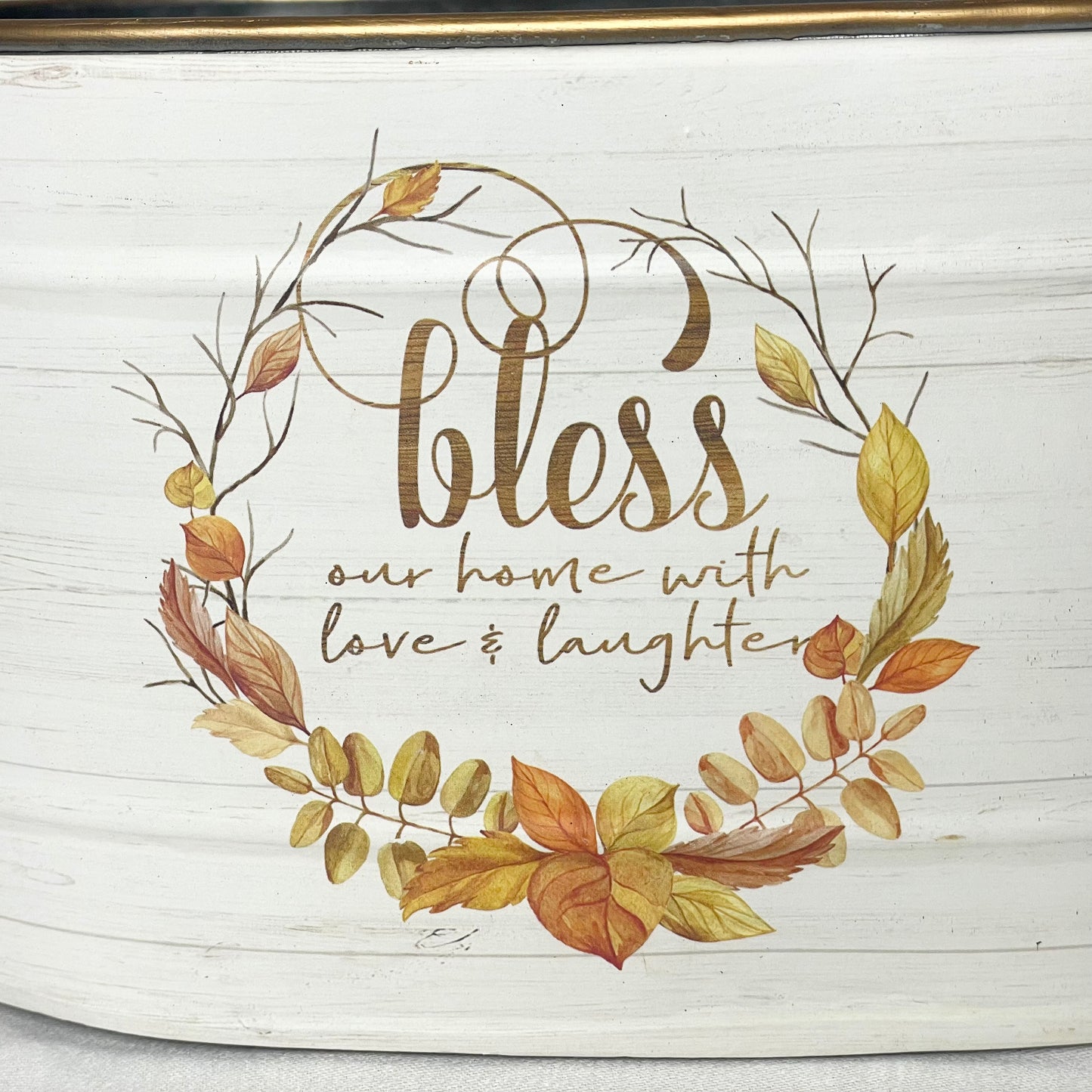 Bless Our Home Oval Metal Fall Planter